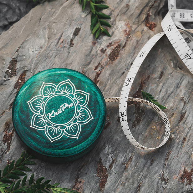 The Teal Retractable Wooden Tape Measure