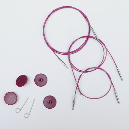 Purple 360° Swivel Cables with silver connectors KnitPro 35см