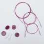 Purple 360° Swivel Cables with silver connectors KnitPro 35см
